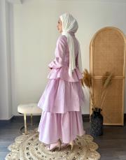 çizgili kat kat elbise 2