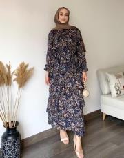 desenli kat kat elbise 2