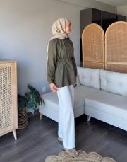 kuşaklı müslin gömlek 3