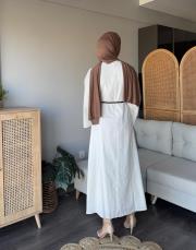 kemerli keten elbise 3