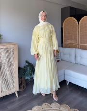 korsajlı vual elbise