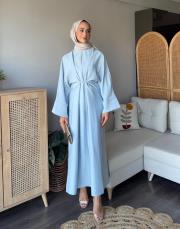 bağcıklı kupra elbise 2