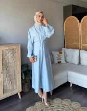 bağcıklı kupra elbise 3