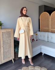 bağcıklı kupra elbise