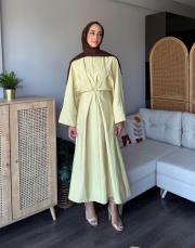 bağcıklı kupra elbise