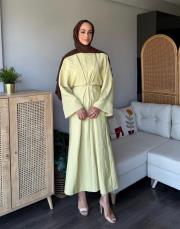 bağcıklı kupra elbise 2