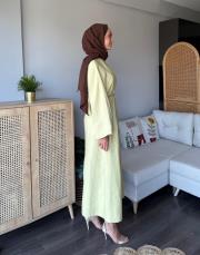 bağcıklı kupra elbise 3