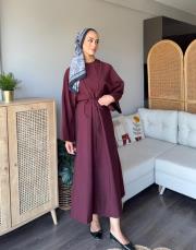 bağcıklı kupra elbise 2