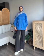 önü fermuarlı sweatshirt