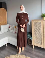 pelerinli triko elbise