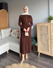 pelerinli triko elbise 2