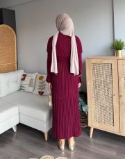 pelerinli triko elbise 4